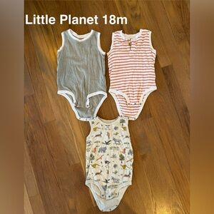 Little Planet lot of 3 sleeveless bodysuits